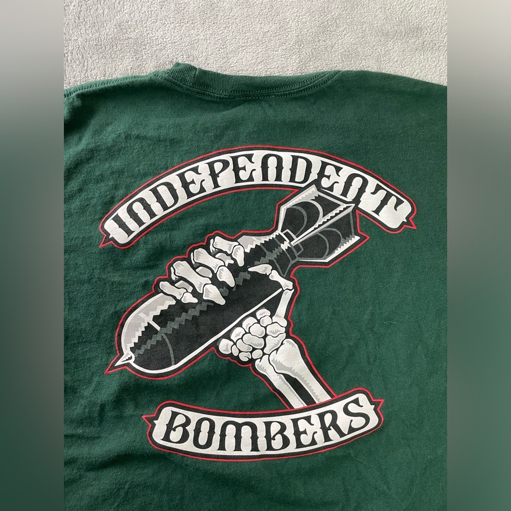Independent Trucks BOMBERS LONG SLEEVE Skateboard T Shirt Green Skeleton Hand